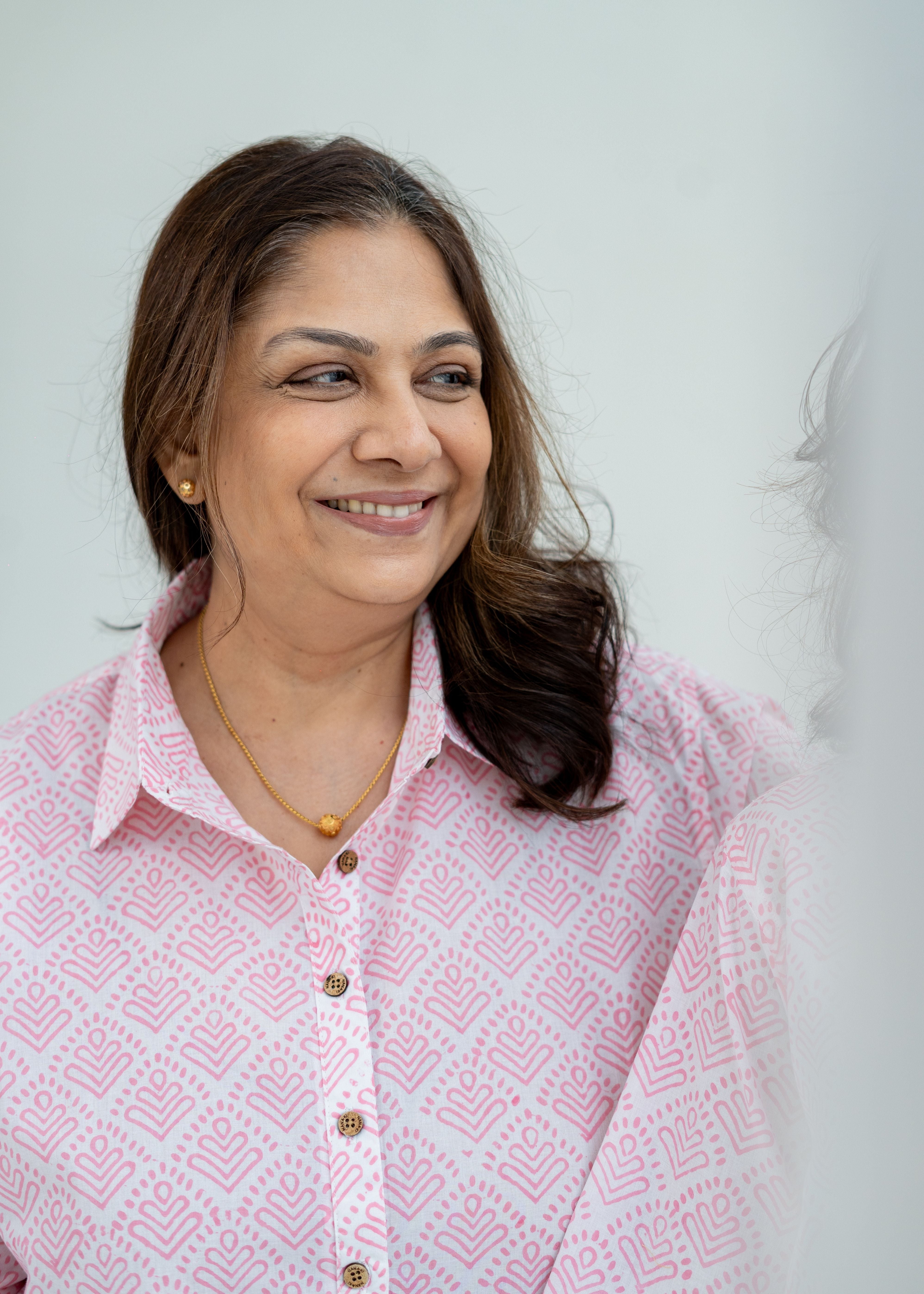 Pink Block Print Cotton Shirt