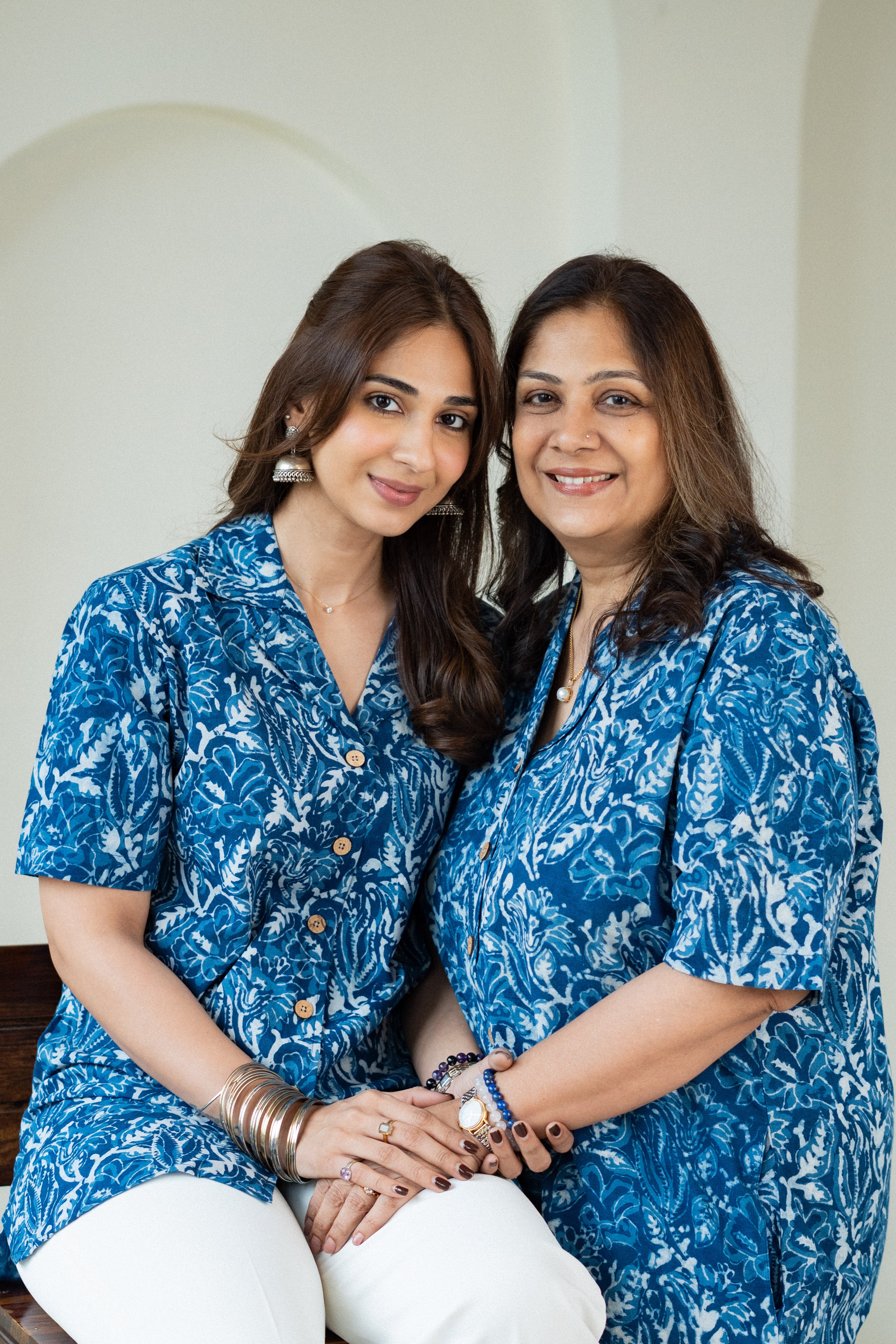Blue Bagru Art Handblock Cotton Shirt Kurti