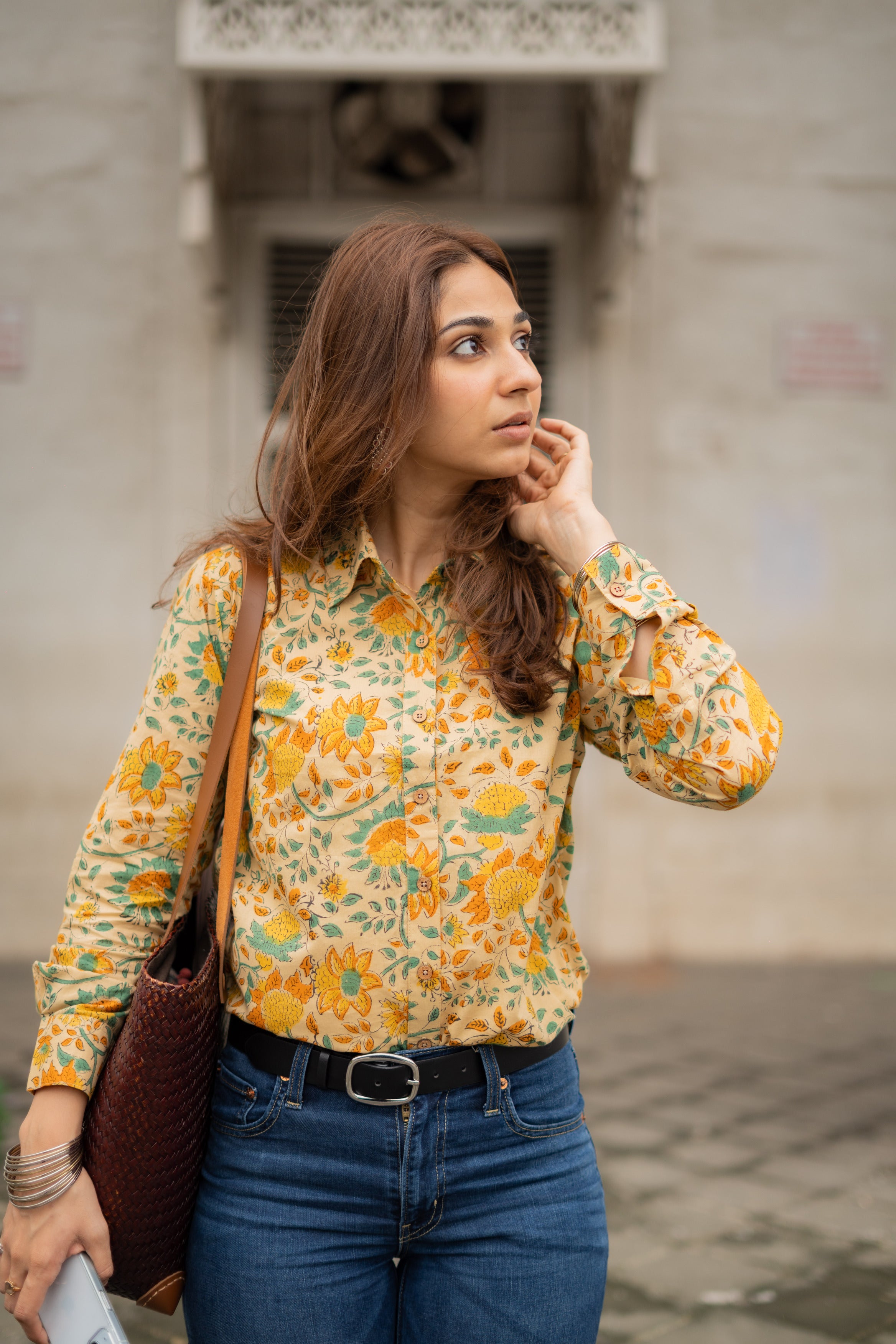 Sunshine Handblock Cotton Shirt