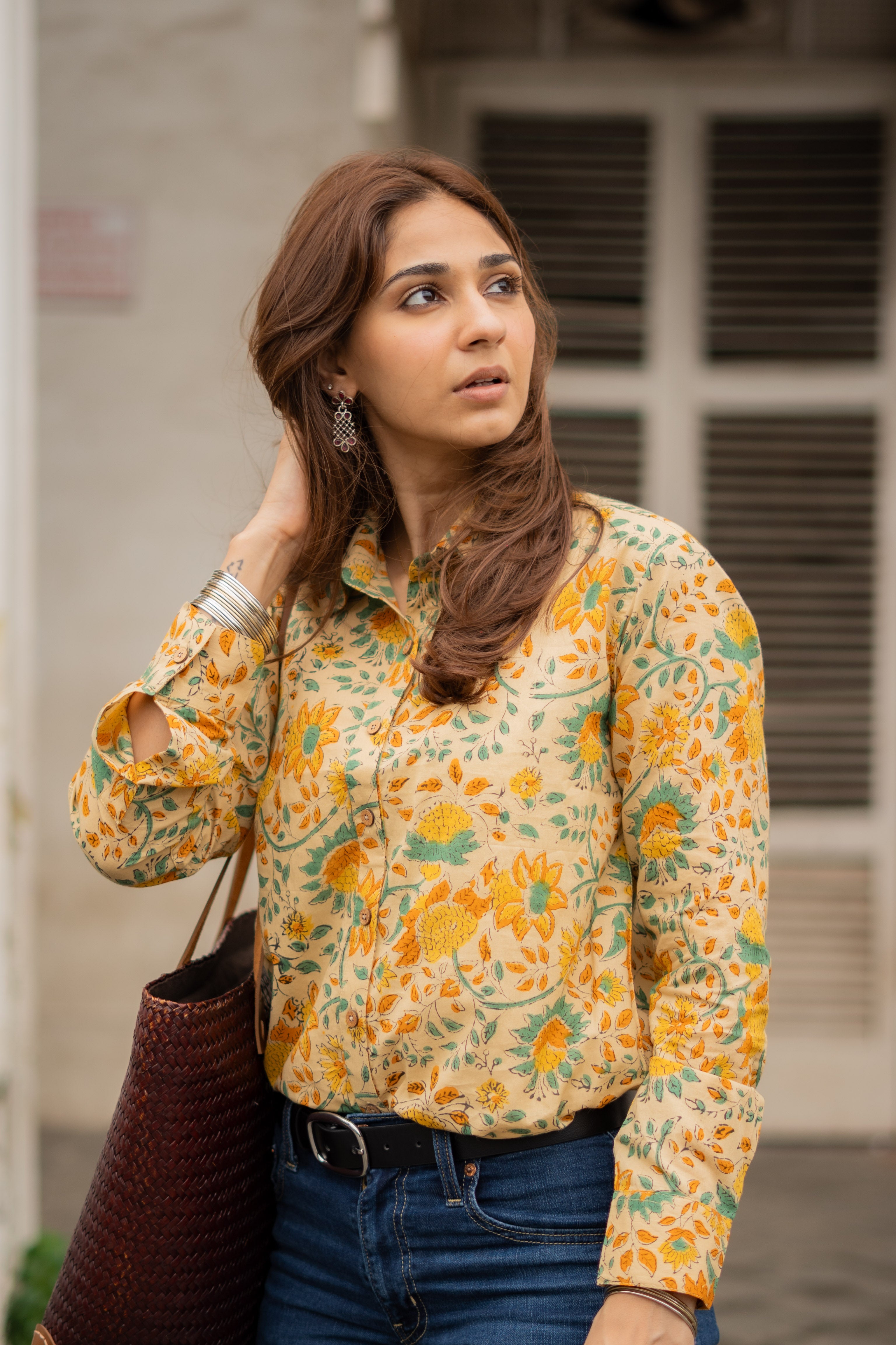 Sunshine Handblock Cotton Shirt