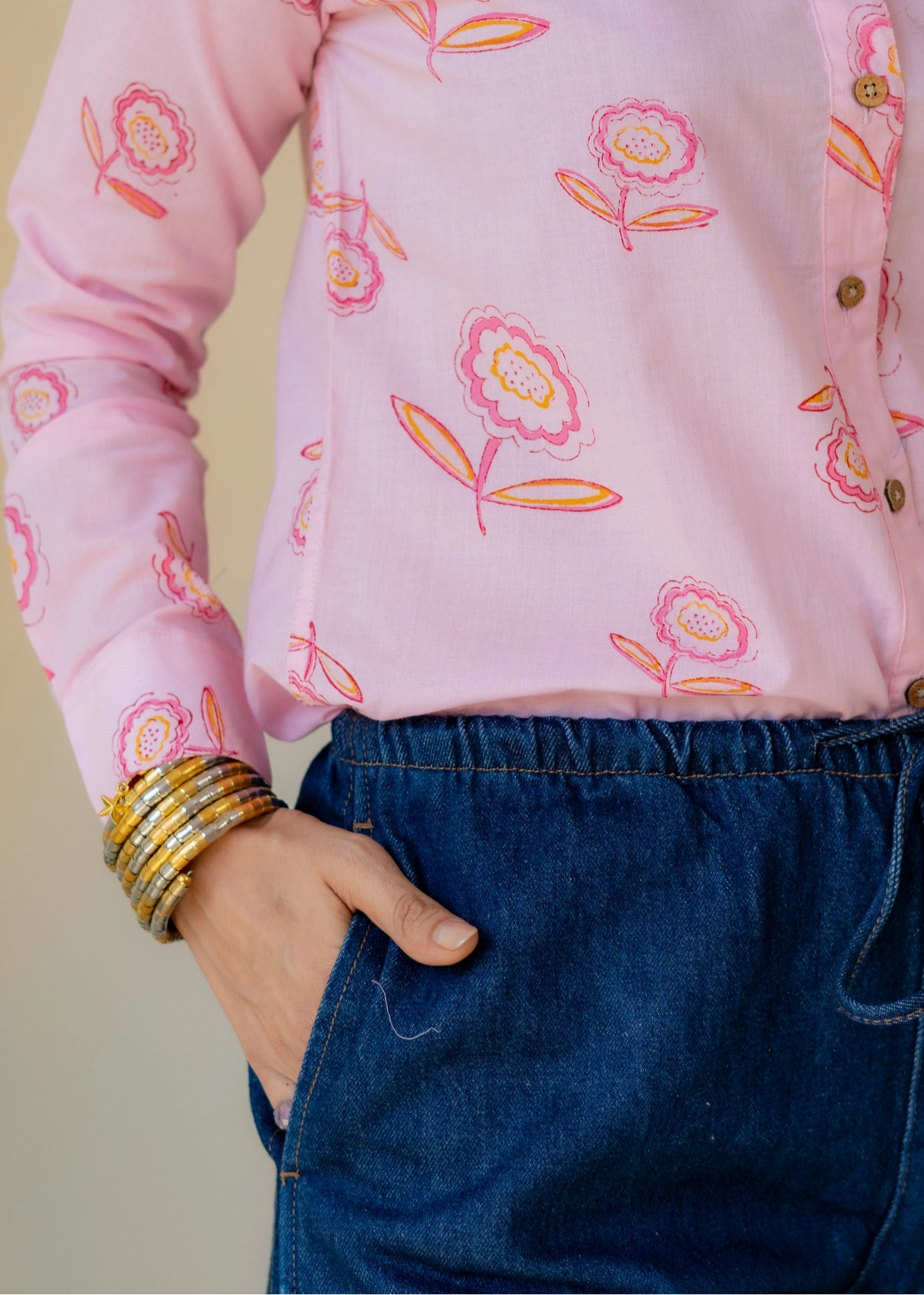 Pink Heaven Handblock Shirt
