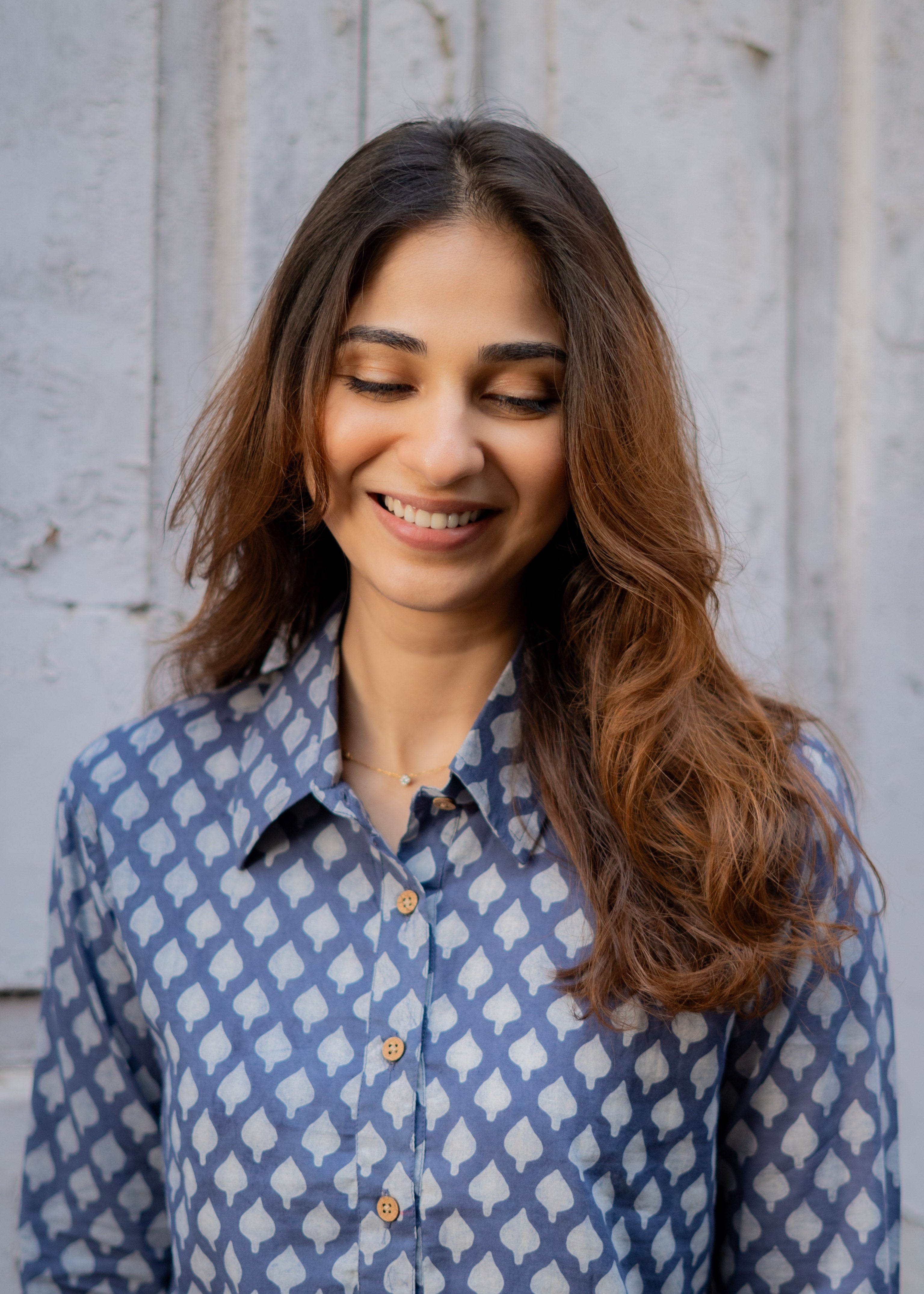 Blue Spade Block Print Shirt