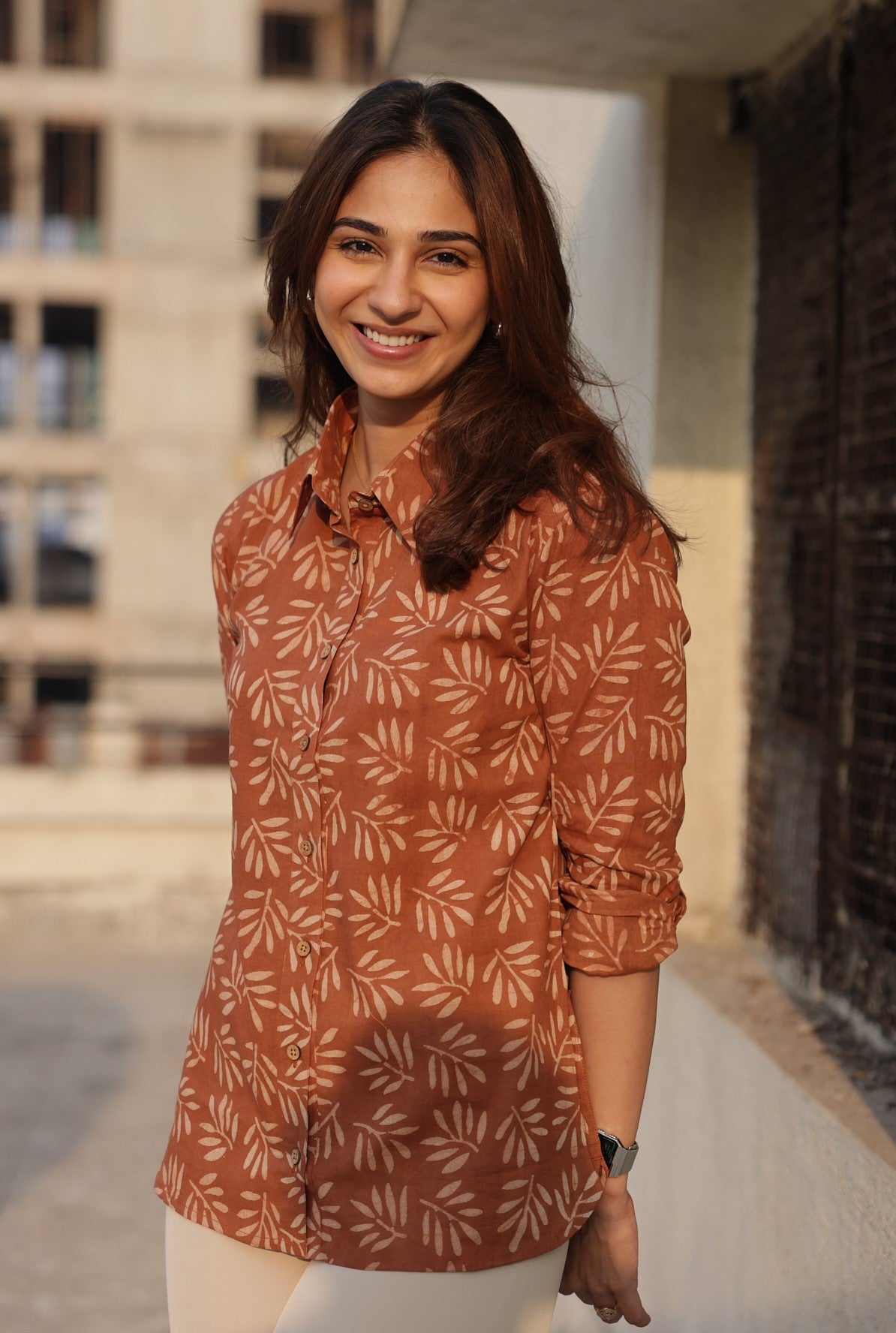 Mud Print Handblock Cotton Shirt