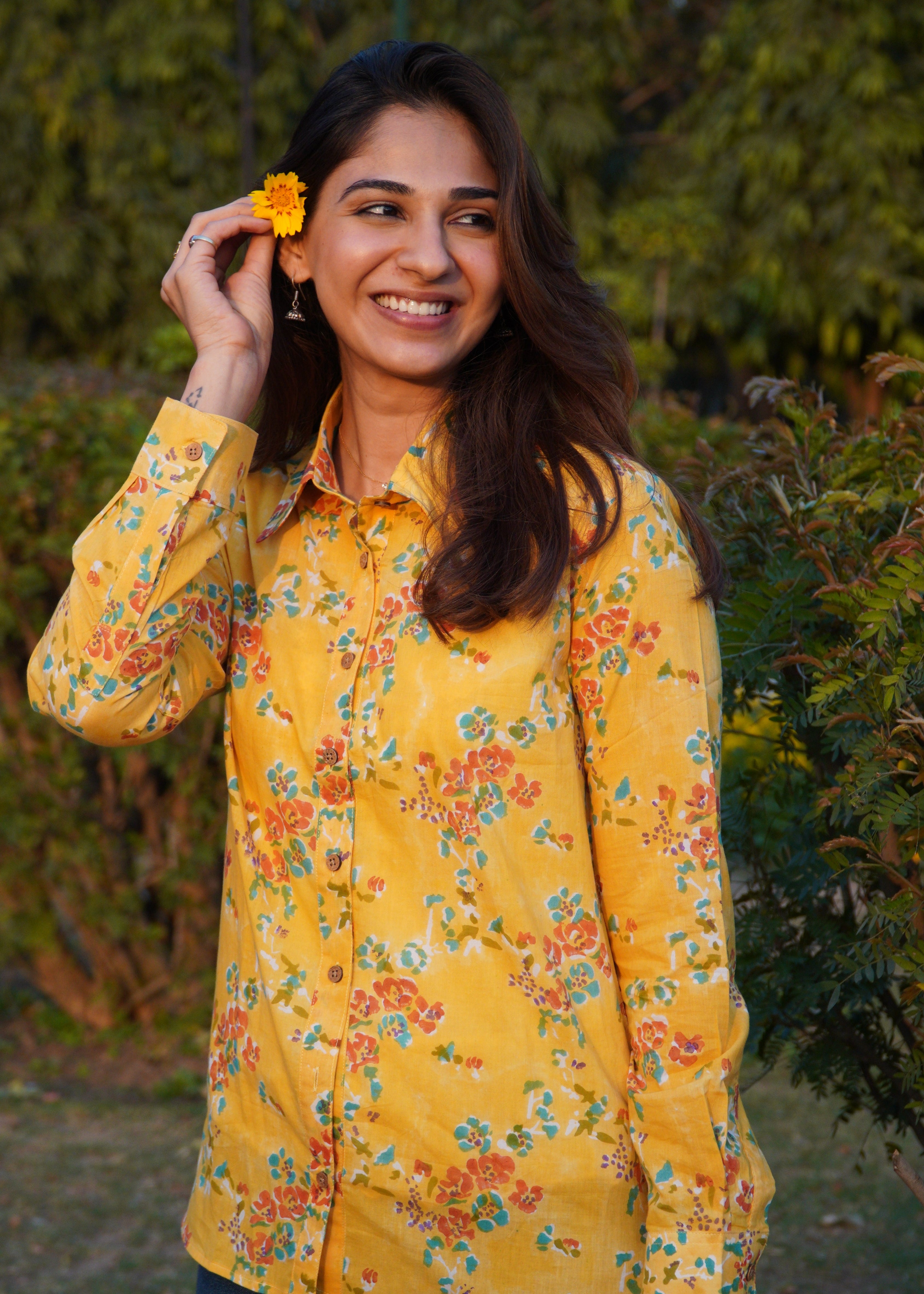 Summer Sunshine Block Print Shirt