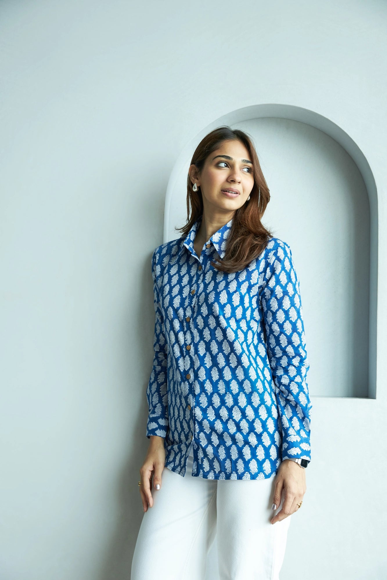 Sky Bagru Handblock Shirt