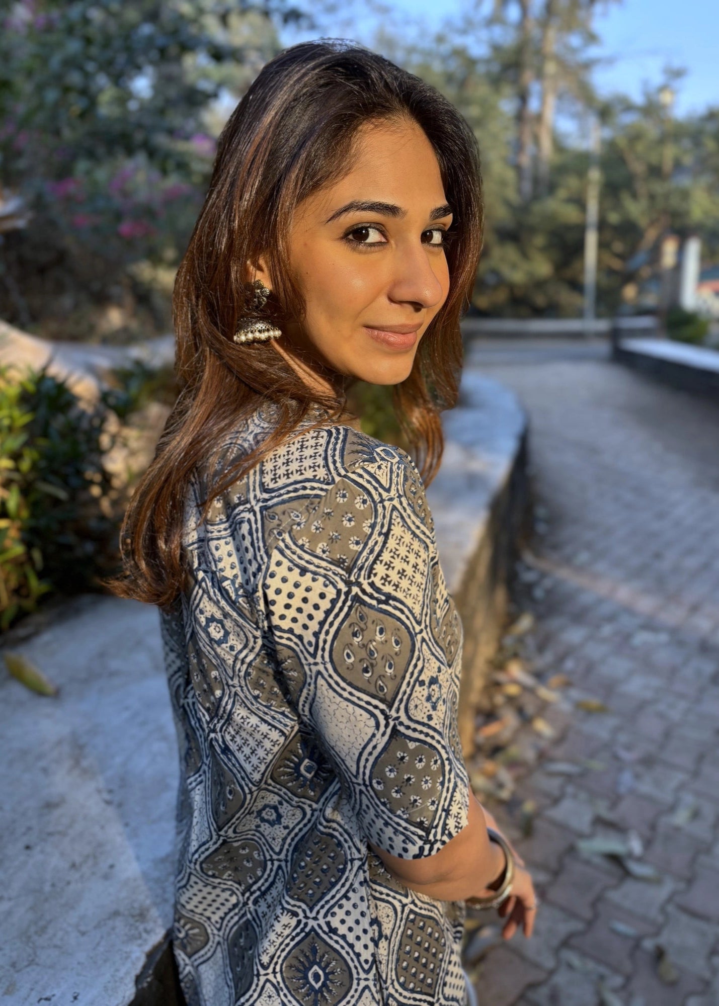 Karigiri Ajrakh Natural Dye Shirt Kurti