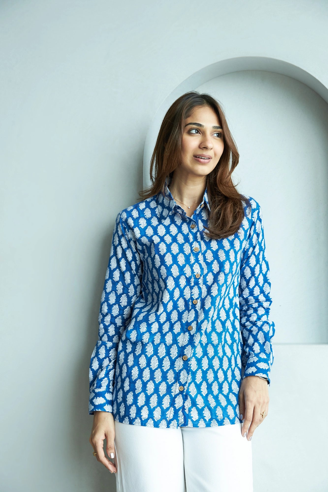 Sky Bagru Handblock Shirt