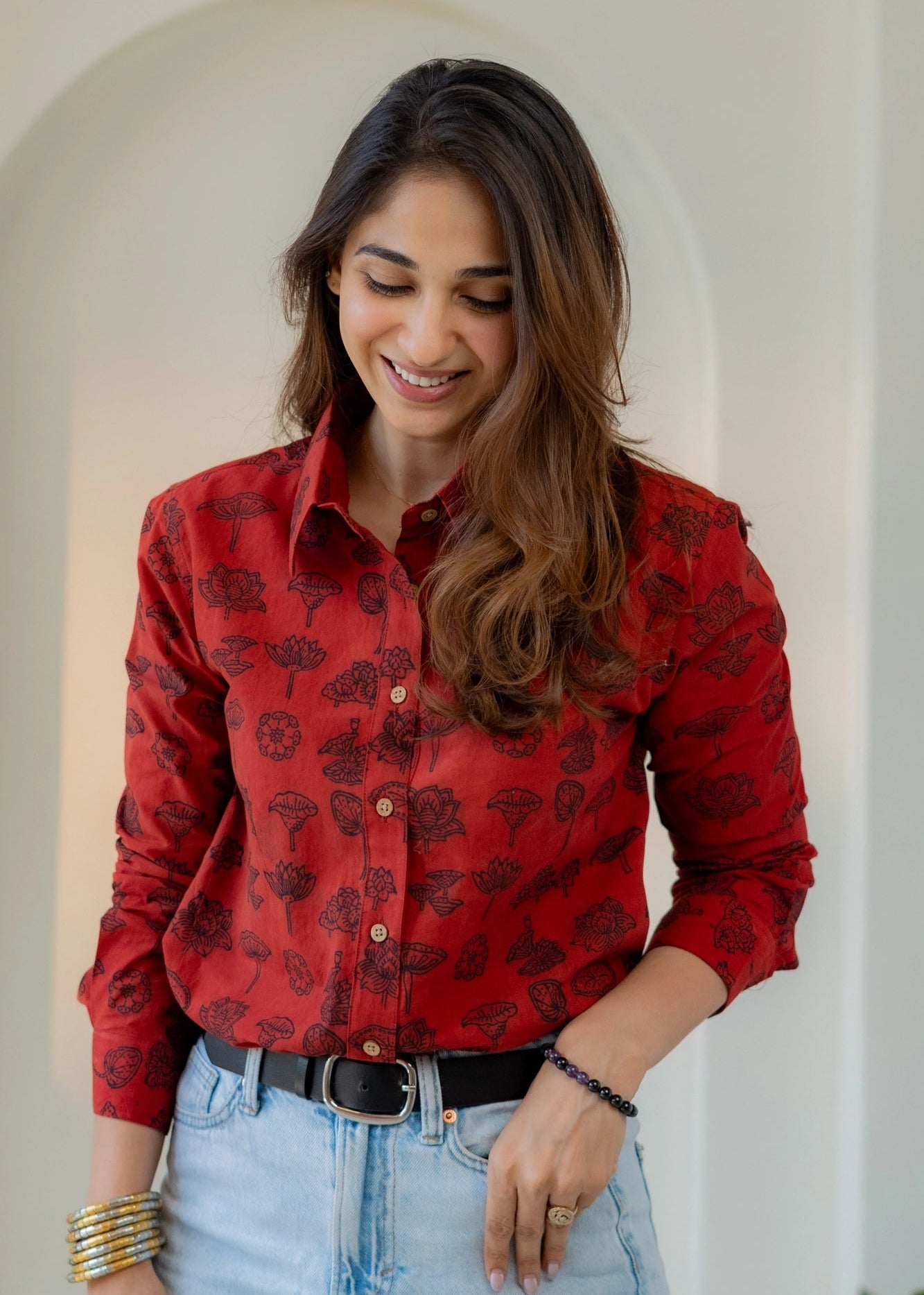Laal Ajrakh Handblock Shirt